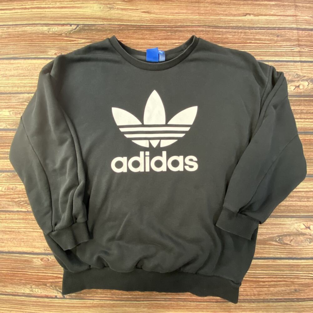 Adidas Originals Trefoil Crewneck Sweatshirt Black Women’s Medium M
